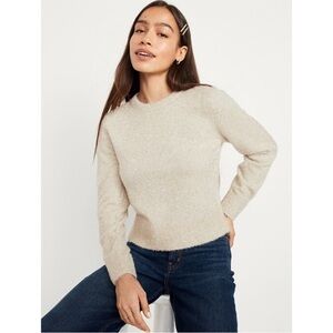 Old Navy Champagne & Gold tinsel  
Women's Cream Sparkle Glitter Sweater medium